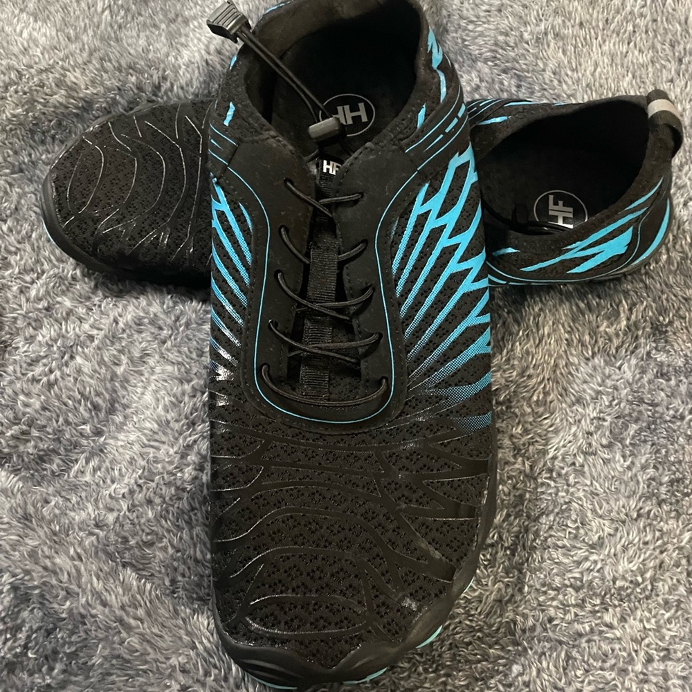 HF Barefoot Men's Black and Blue Water Shoes-Quick Dry-Size 47 (14 US)